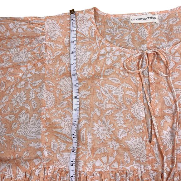 Daughters of India Kyra Maxi Dress Apricot Size XL Floral Boho Romantic - Picture 8 of 13